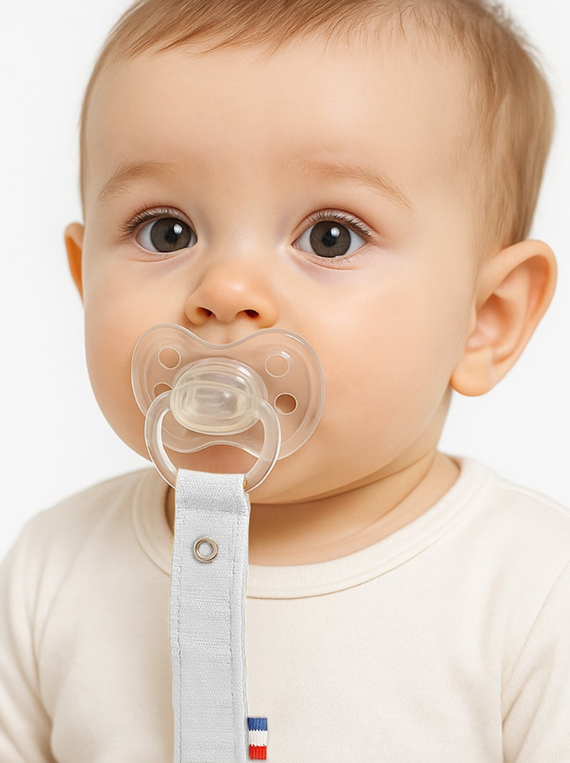 Attache Tétine en Coton Bio Blanc - Kiabi