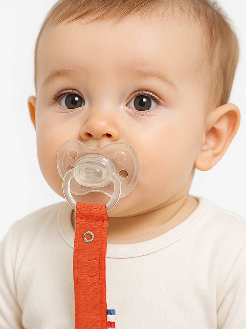 Attache Tétine en Coton Bio Rouge - Kiabi