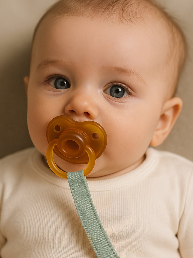 Attache Tétine en Coton Bio Vert - Kiabi