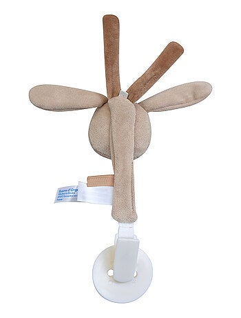 ATTACHE TETINE LAPIN VELOURS DOUX BEIGE