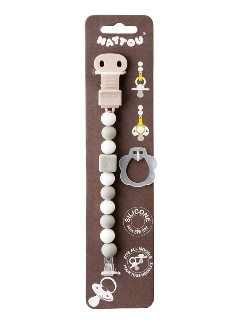 Attache tétine silicone Gris - Kiabi