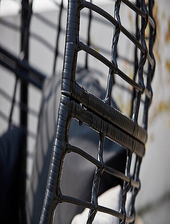 AUROA - fauteuil suspendu effet rotin noir