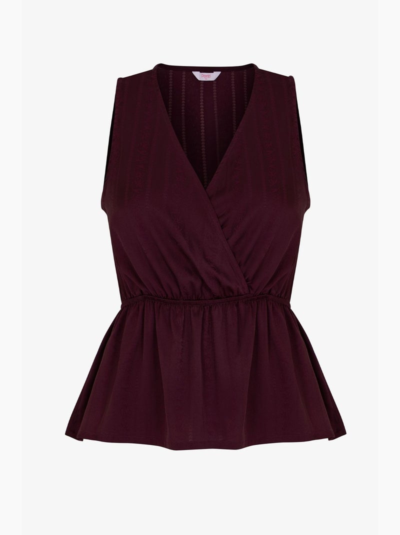 Aurora dark haut de pyjama en satin fleuri penti Rouge bordeaux - Kiabi