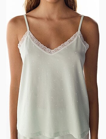 Aurora ensemble de pyjama pantalon à pois et dentelle penti