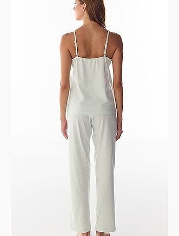 Aurora ensemble de pyjama pantalon à pois et dentelle penti