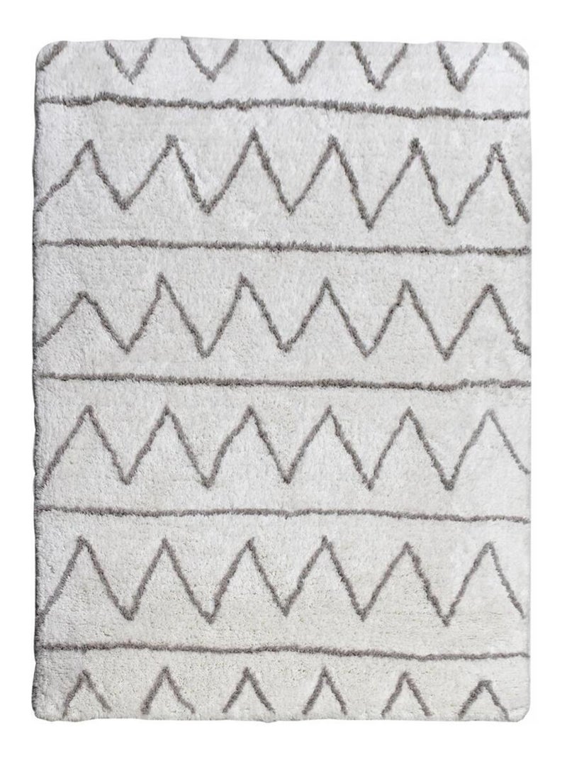 Authentique tapis berbère fait à la main en coton BIO BERBERE Gris - Kiabi