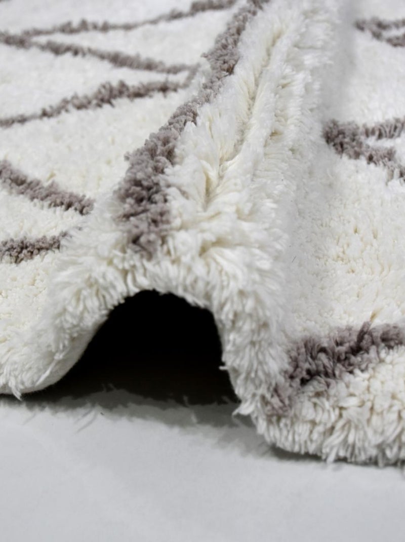 Authentique tapis berbère fait à la main en coton BIO BERBERE Gris - Kiabi