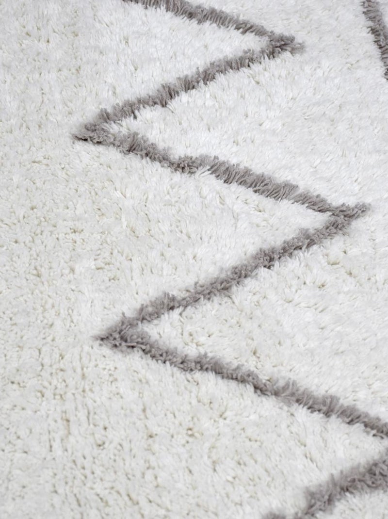 Authentique tapis berbère fait à la main en coton BIO BERBERE Gris - Kiabi