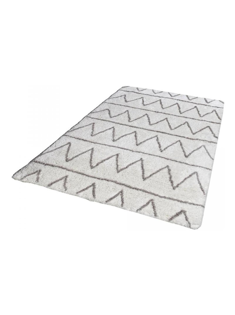 Authentique tapis berbère fait à la main en coton BIO BERBERE Gris - Kiabi