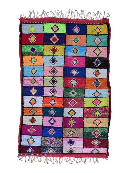 Authentique tapis berbère fait à la main en coton BOUCHAROUETTE AC - Kiabi Authentique tapis berbère fait à la main en coton BOUCHAROUETTE AC - Kiabi