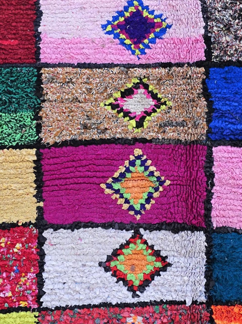 Authentique tapis berbère fait à la main en coton BOUCHAROUETTE AC Multicolore - Kiabi