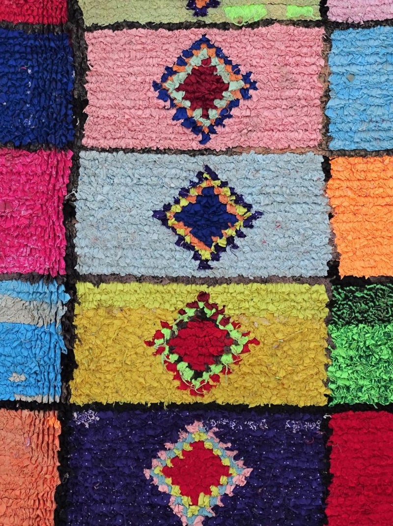 Authentique tapis berbère fait à la main en coton BOUCHAROUETTE AC Multicolore - Kiabi