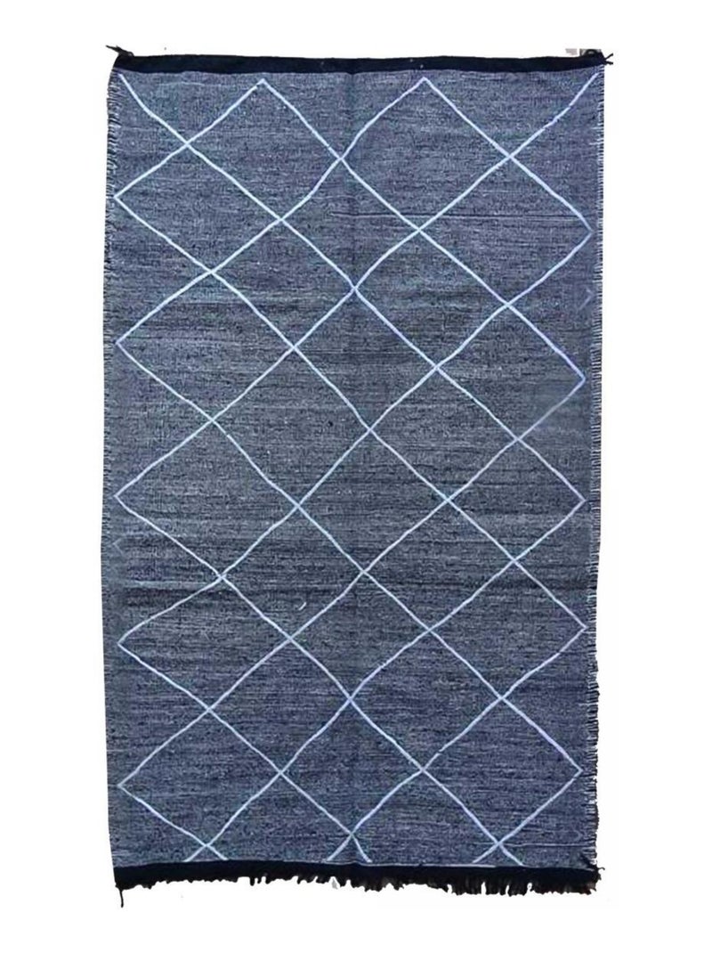 Authentique tapis berbère fait main en coton IMILCHI Gris - Kiabi