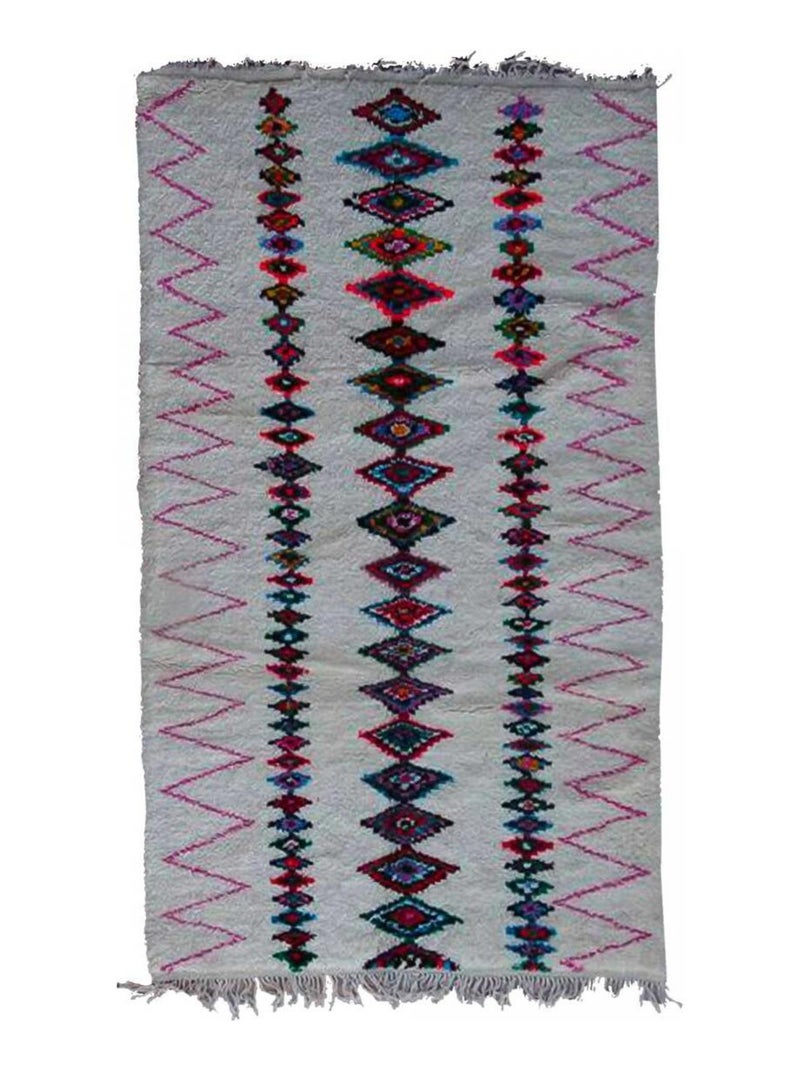 Authentique tapis berbère fait main en laine BOUJAD Gris - Kiabi