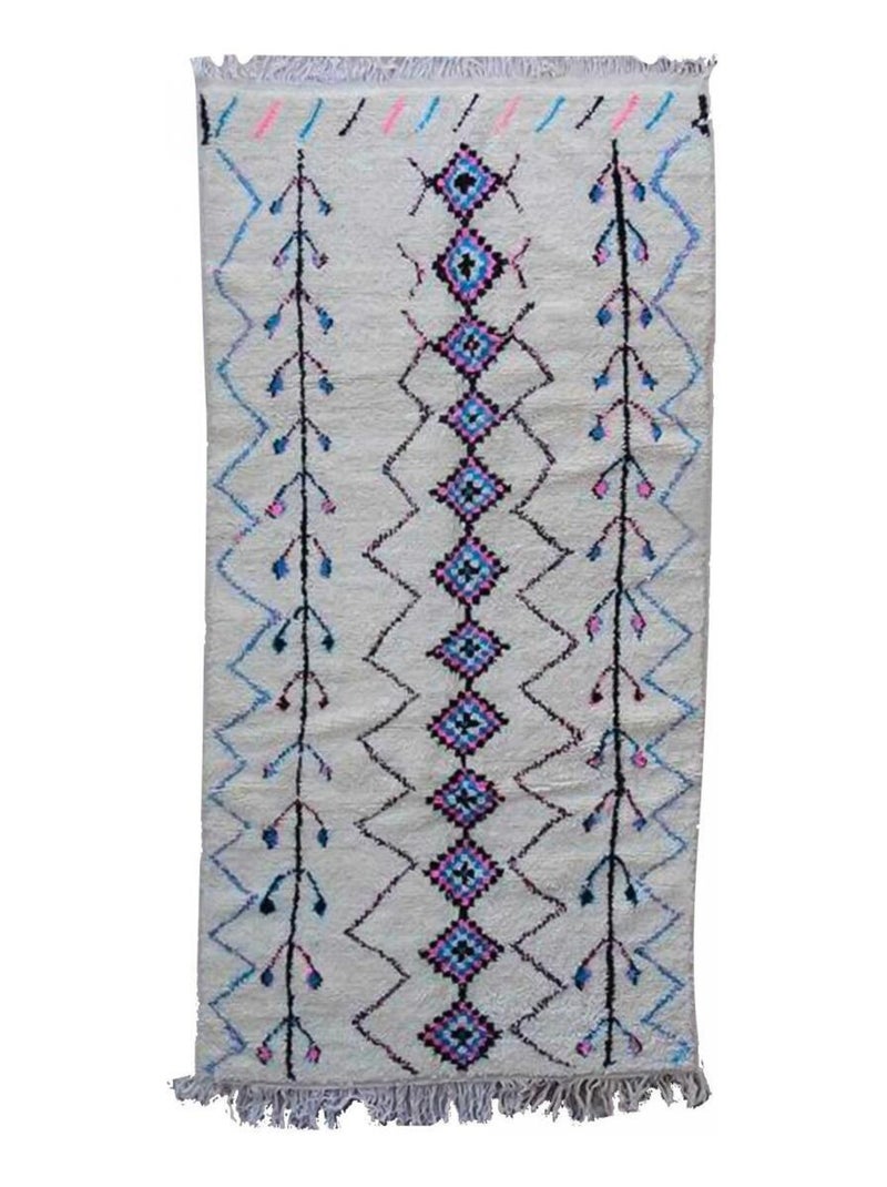 Authentique tapis berbère fait main en laine RABAT Gris - Kiabi