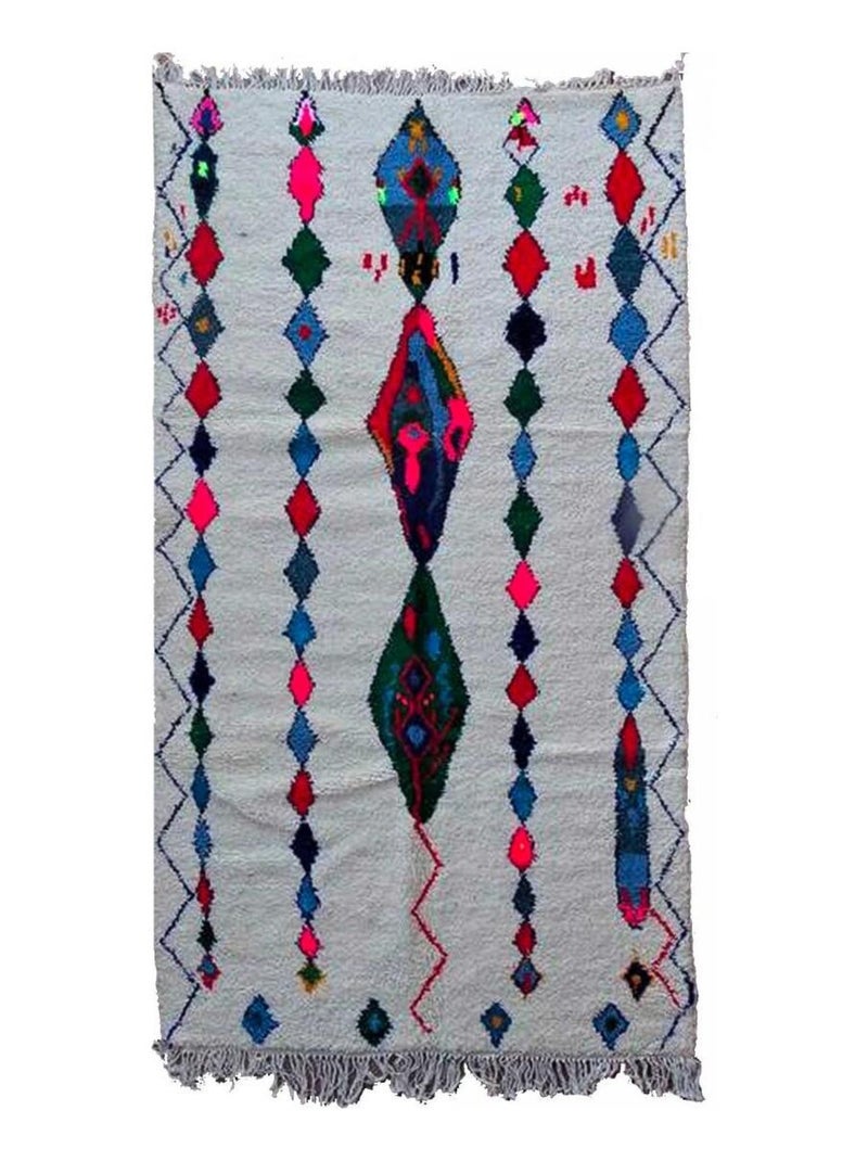 Authentique tapis berbère fait main en laine TEMARA Multicolore - Kiabi