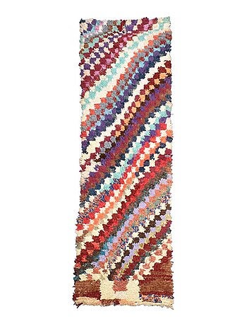 Authentique tapis berbère fait main en tissu recyclé BOUCHAROUETTE 60