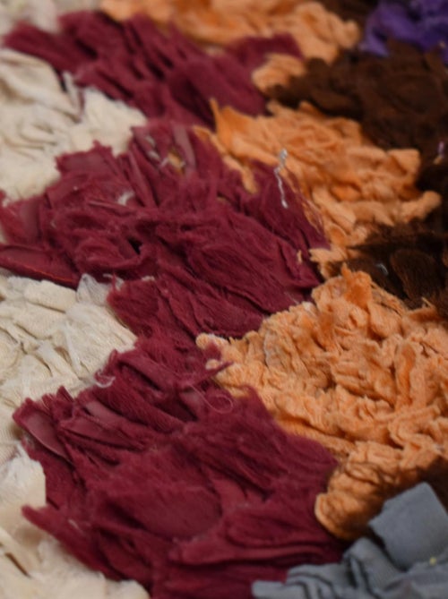 Authentique tapis berbère fait main en tissu recyclé BOUCHAROUETTE 60 - Kiabi