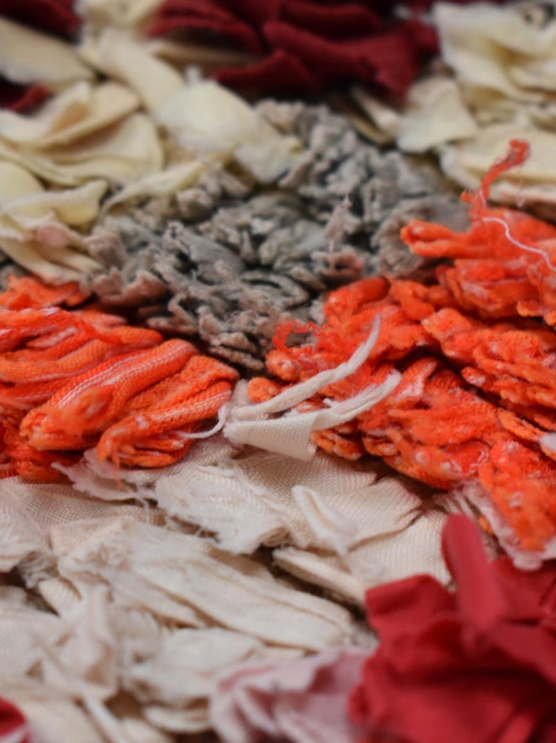 Authentique tapis berbère fait main en tissu recyclé BOUCHAROUETTE 60 Multicolore - Kiabi
