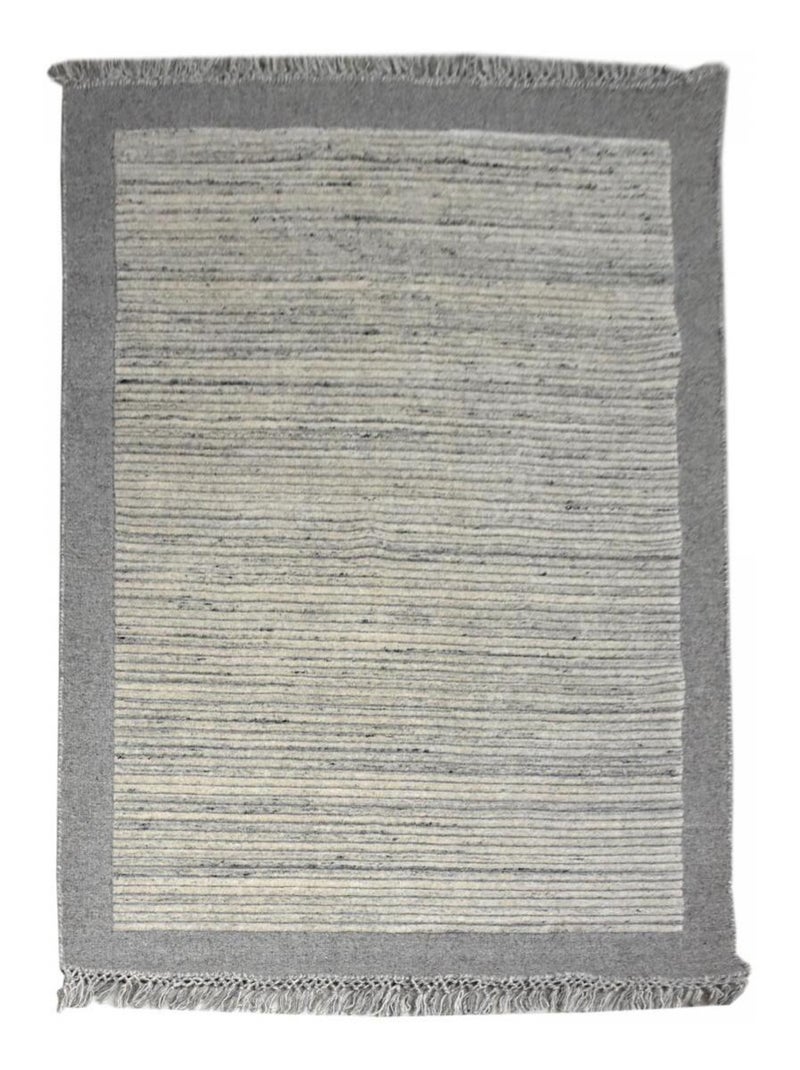 Authentique tapis noué à la main en laine LOUNALI Gris - Kiabi