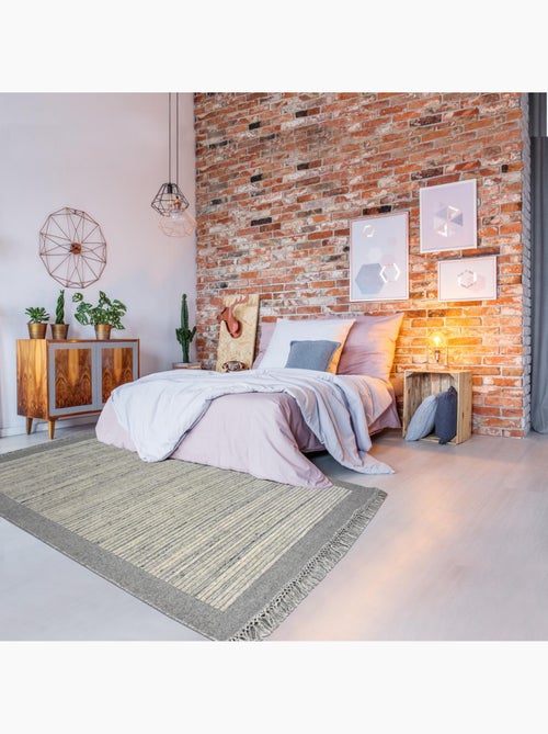 Authentique tapis noué à la main en laine LOUNALI - Kiabi