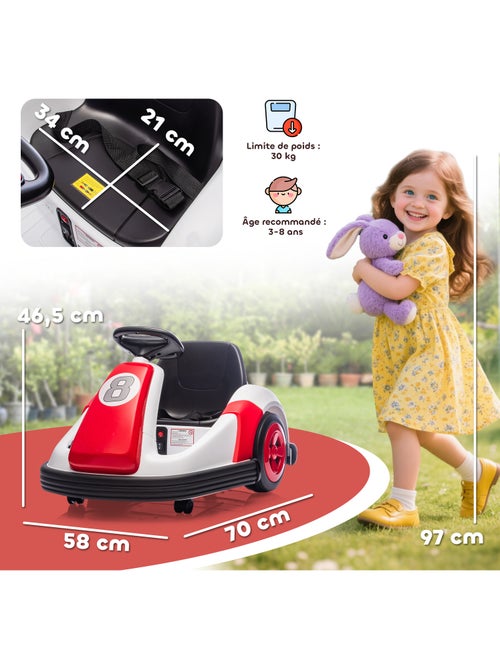 Auto-tamponneuse enfant rotation 360° effets sonores lumineux - Kiabi