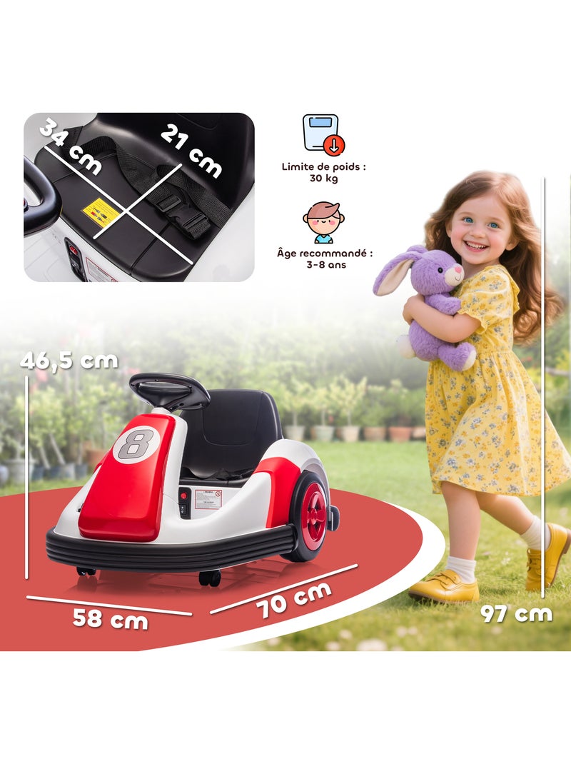 Auto-tamponneuse enfant rotation 360° effets sonores lumineux Rouge - Kiabi