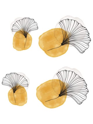 Autocollant de décoration murale ginkgo