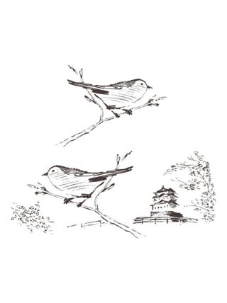 Autocollant de décoration murale oiseaux estampe