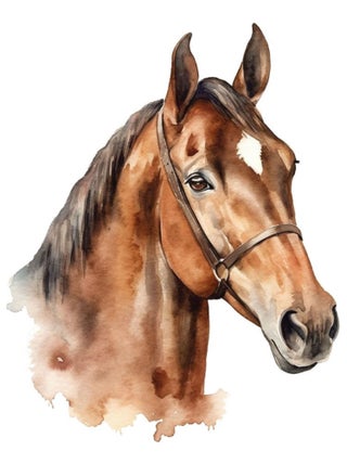 Autocollant mural buste de cheval