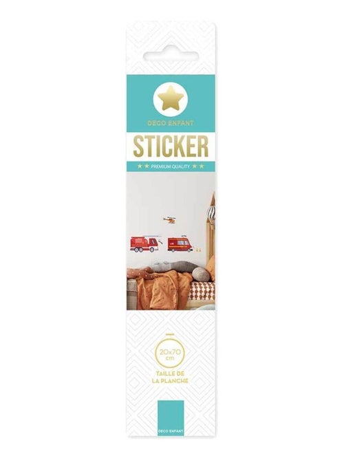 Autocollant mural camion de pompier - Kiabi