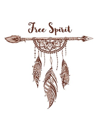 Autocollant mural capteur de rêves free spirit