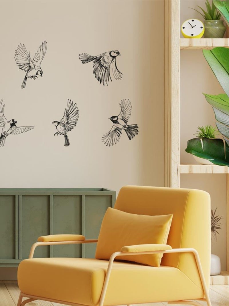 Autocollant mural hirondelles Noir - Kiabi