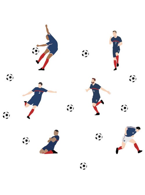Autocollant mural joueurs de foot - Kiabi
