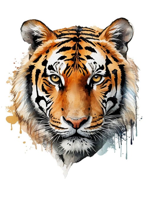 Autocollant Mural tête de tigre - Kiabi
