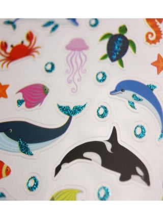 Autocollants - Animaux de la mer - Paillettes - - Global Gift