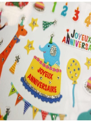 Autocollants - Anniversaire au zoo ! - Paillettes - Global Gift