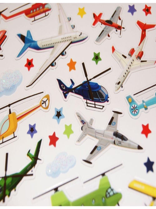 Autocollants - Avions et hélicopters - Paillettes - Global Gift - Kiabi