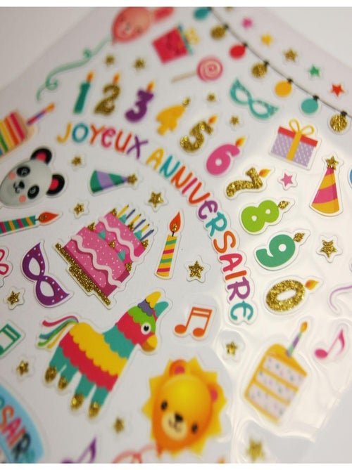 Autocollants - Joyeux Anniversaire et animaux - - Global Gift - Kiabi