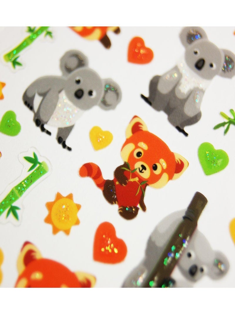 Autocollants - Koalas & Pandas Roux - Paillettes - - Global Gift Multicolore - Kiabi