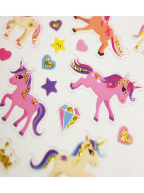 Autocollants - Licorne - Paillettes - 1,8 cm - Global Gift - Kiabi