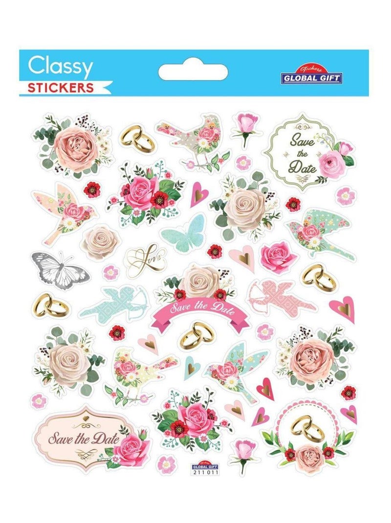 Autocollants - Mariage 'Save the date' - Dorures - Global Gift Multicolore - Kiabi