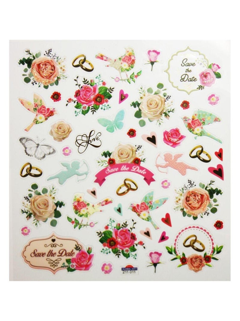 Autocollants - Mariage 'Save the date' - Dorures - Global Gift Multicolore - Kiabi