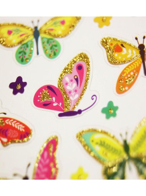 Autocollants - Papillons - Paillettes - 1,8 cm - Global Gift - Kiabi