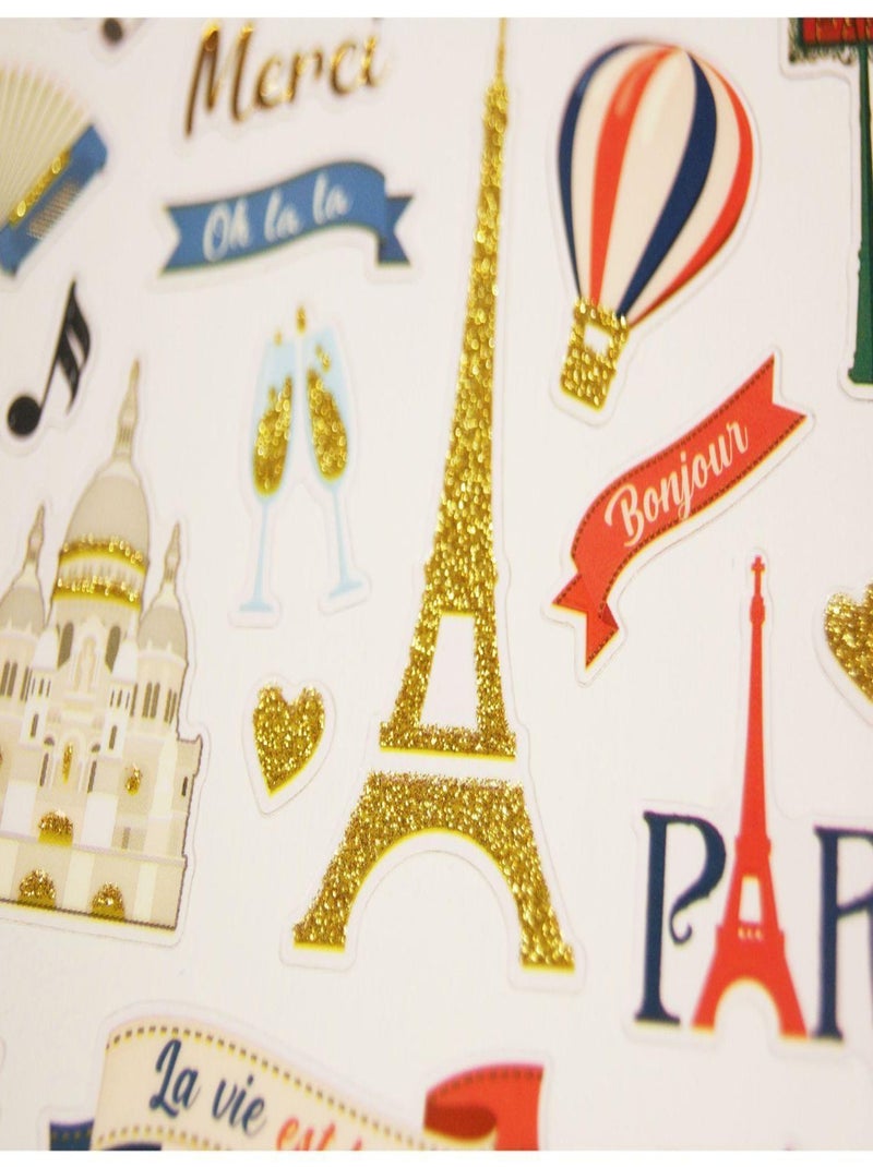 Autocollants - Paris - Dorures et paillettes - Global Gift Multicolore - Kiabi