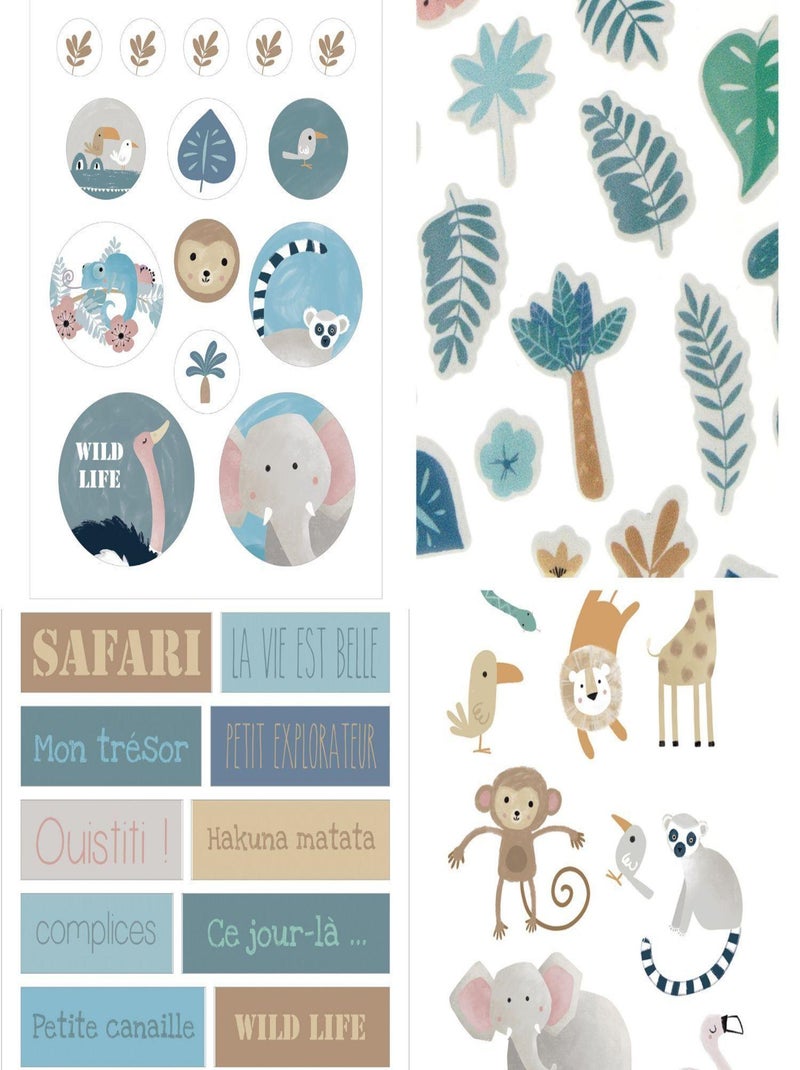 Autocollants animaux de la savane - Artemio Multicolore - Kiabi