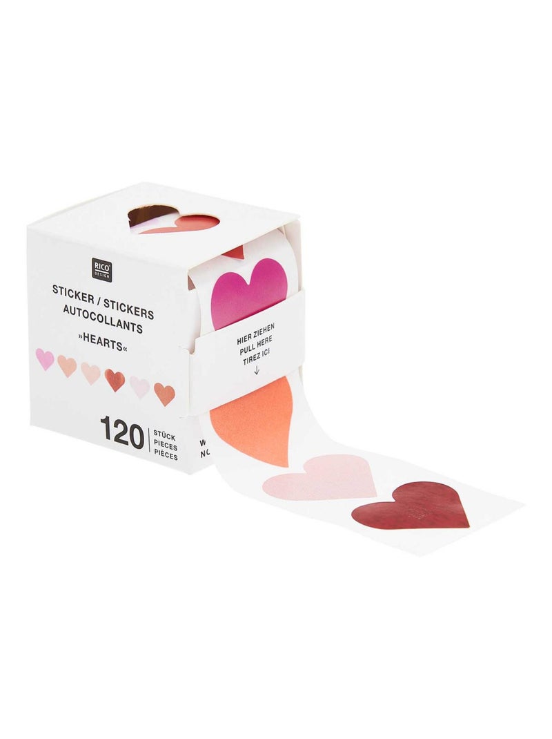 Autocollants coeurs holographique Rose - Kiabi