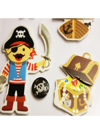 Autocollants en relief à paillettes - Pirates - Global Gift