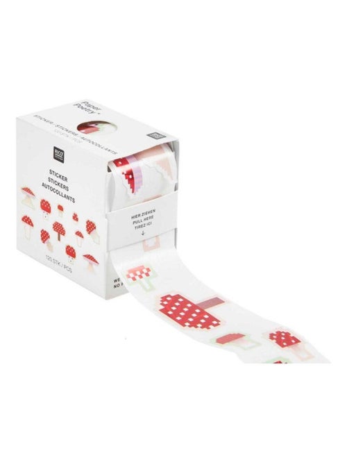 Autocollants mini champignon pixel 100 pcs - role - Kiabi