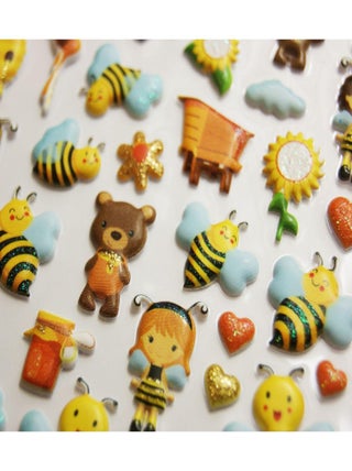 Autocollants réutilisables - Relief 3D - Abeilles - Global Gift